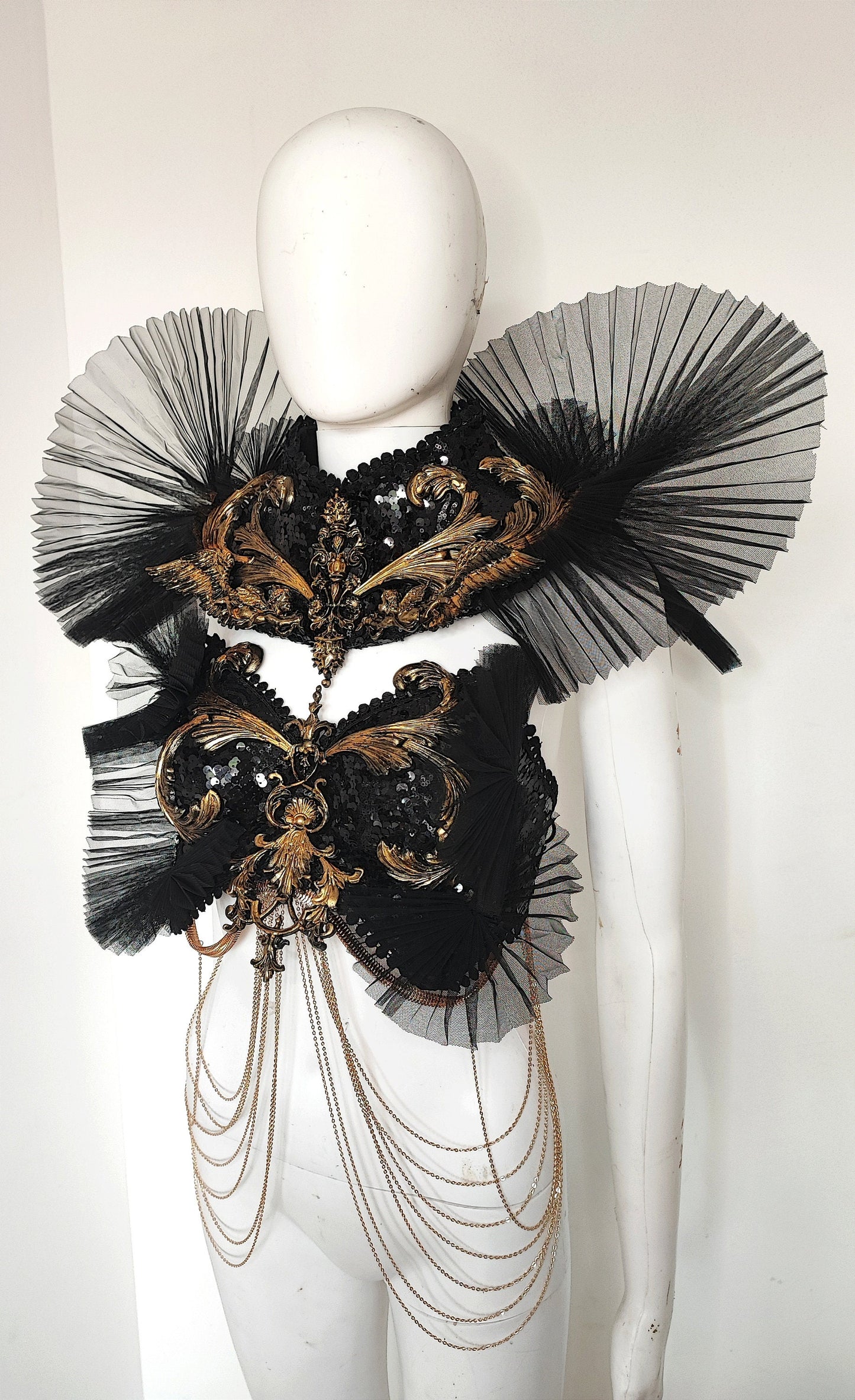 Plastron et collier corset Armure Fraise au Loup Costumes - Cosplay - Royal - Bra - Fantasy. Ready to ship