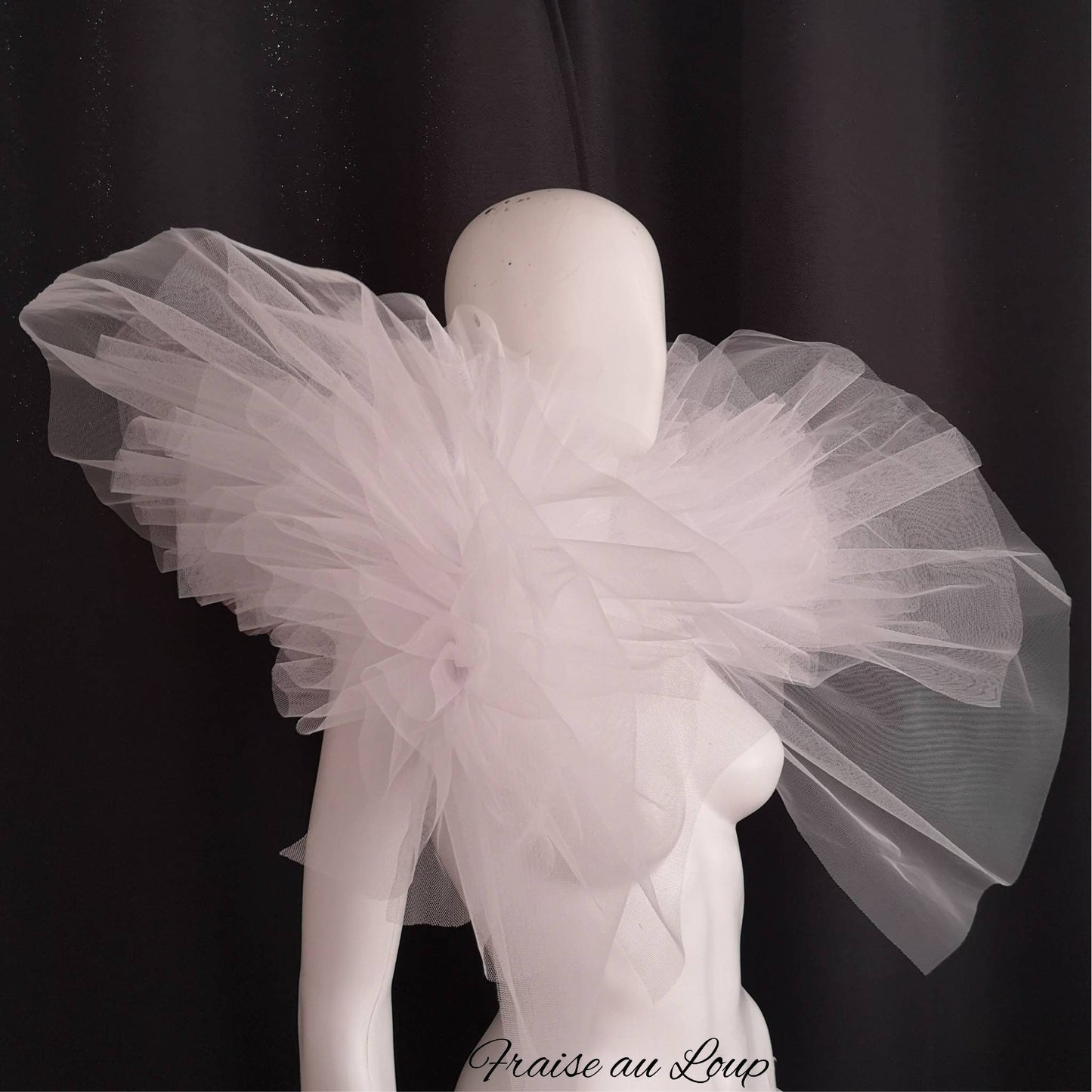 boléro et couronne. Ensemble en tulle Pierrot circus - elizabethan neck ruff costume - unisex - collar - romantique costume- mariage