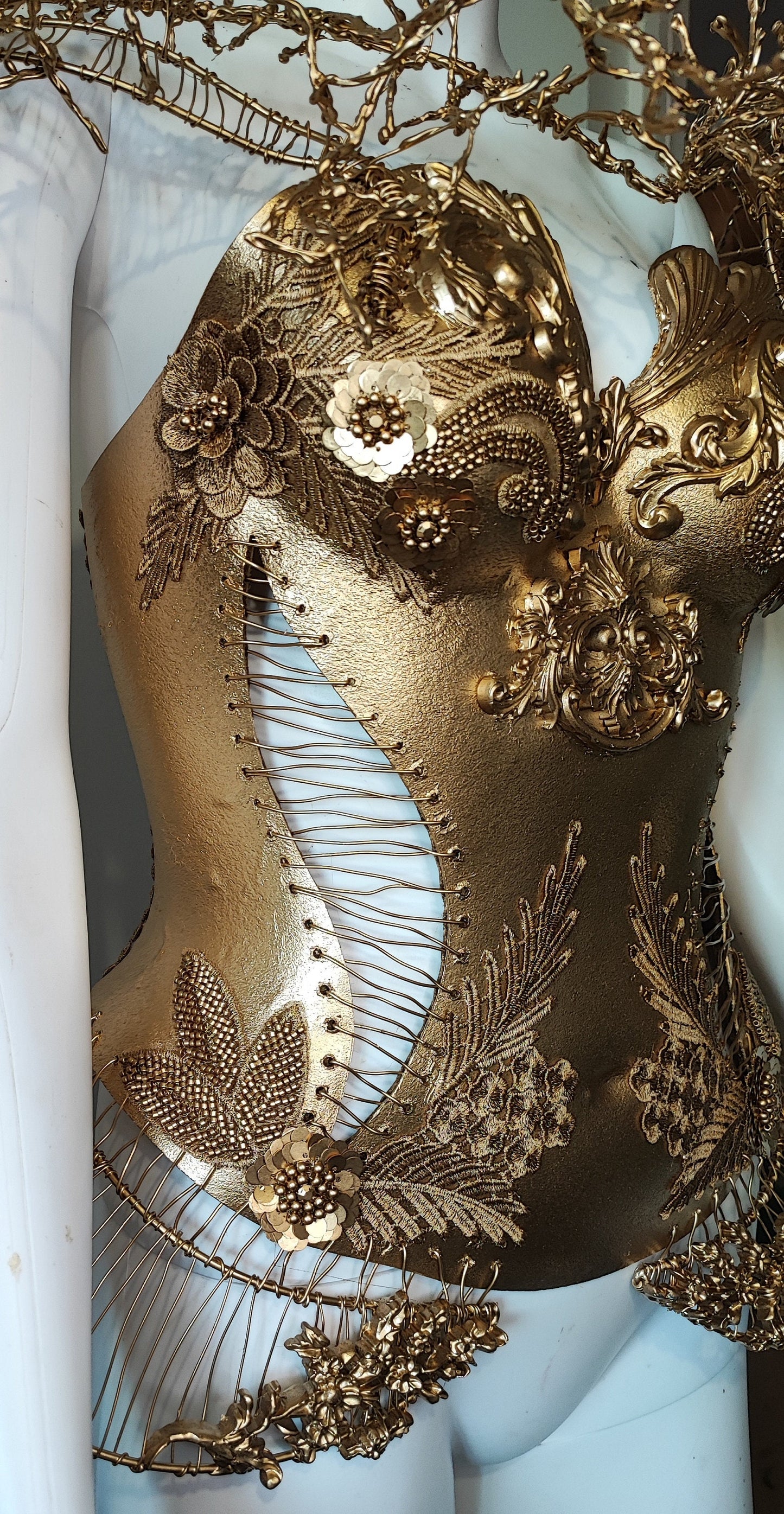 Plastron Armure Fraise au Loup Costumes - Cosplay - Royal - Gold - Breastplate - Fantasy