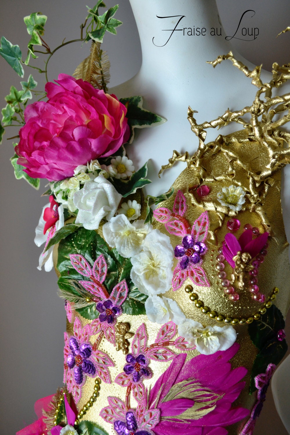 Chloris - Corset Armure - Atelier Fraise au Loup - Féérique - Nature - Fleuri - Princesse - Magique