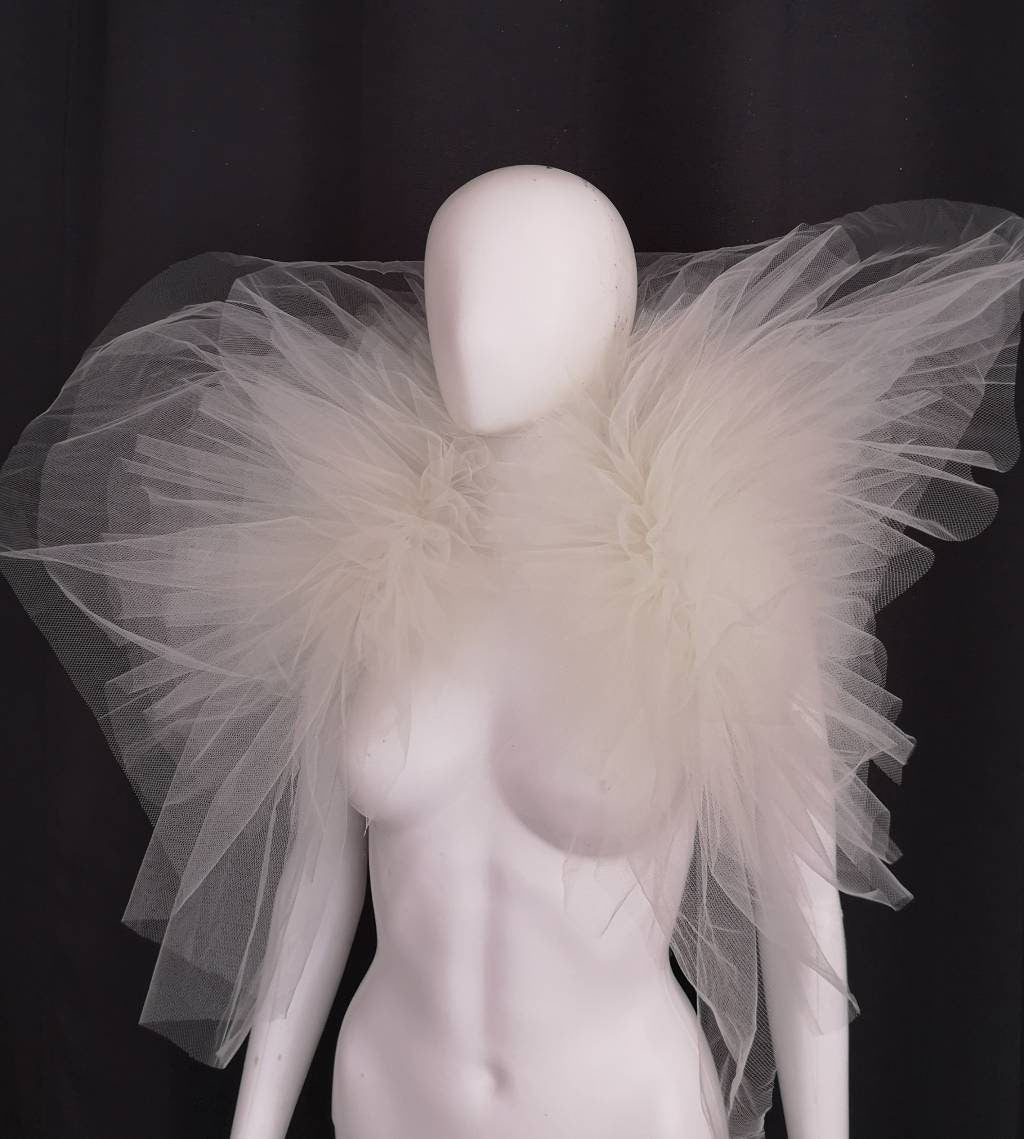 boléro Tulle - Pierrot circus - elizabethan neck ruff costume - unisex - collar - coloris au choix