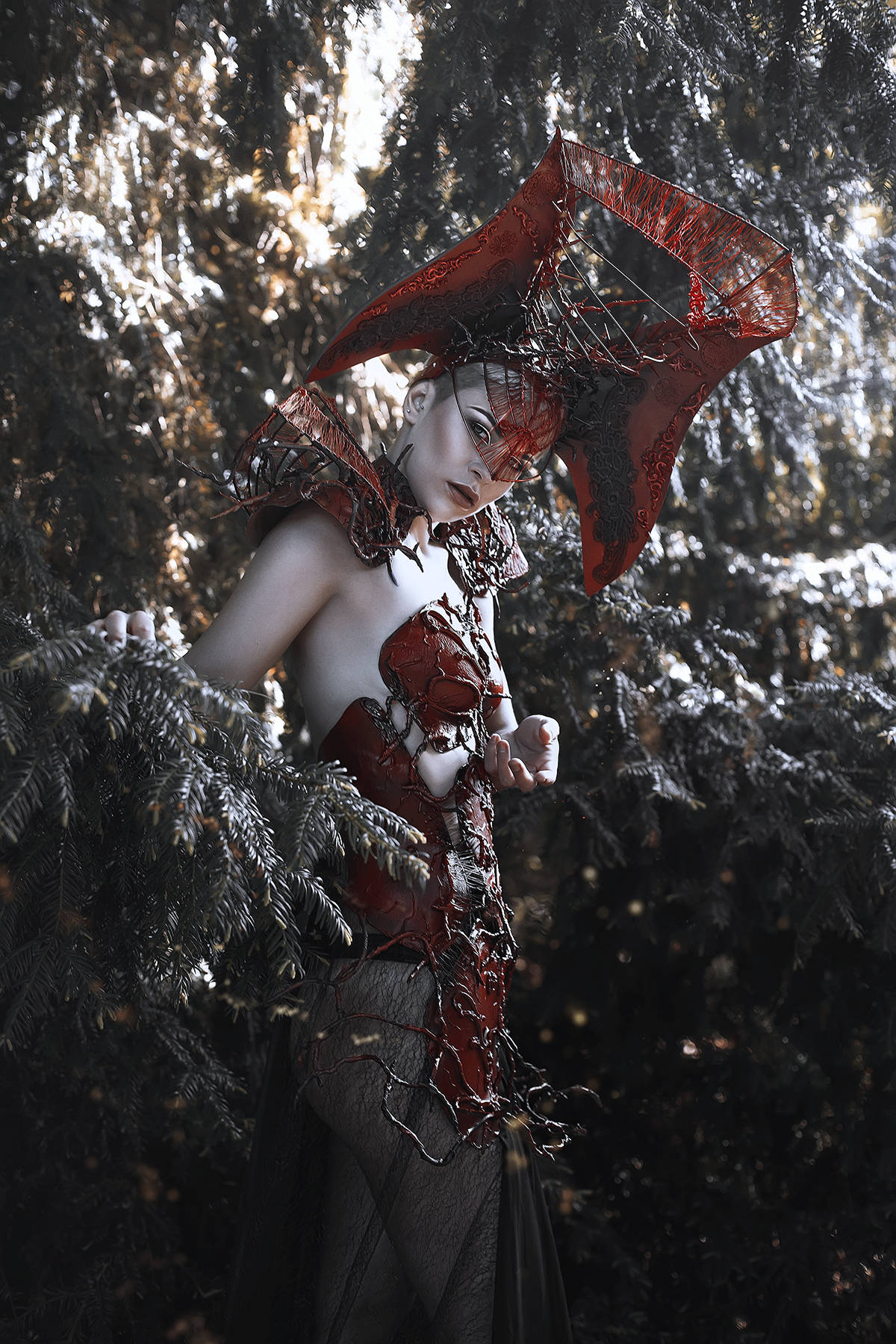 Armure Corset et Epaulette Fantasy - Création Fraise au Loup -Corset - dark - Dance - Fashion - Goth