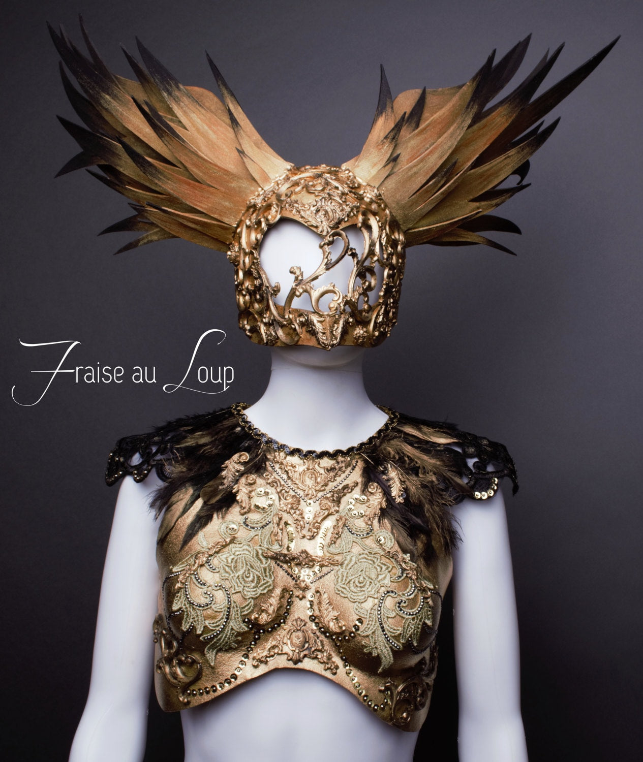Plastron Armure Fraise au Loup Costumes - Cosplay - Royal - Gold - Breastplate - Fantasy
