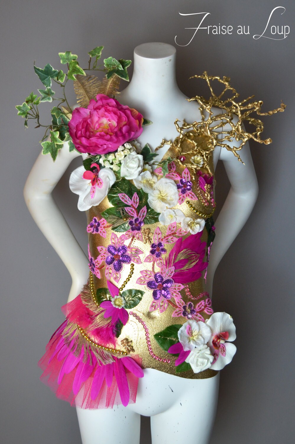 Chloris - Corset Armure - Atelier Fraise au Loup - Féérique - Nature - Fleuri - Princesse - Magique