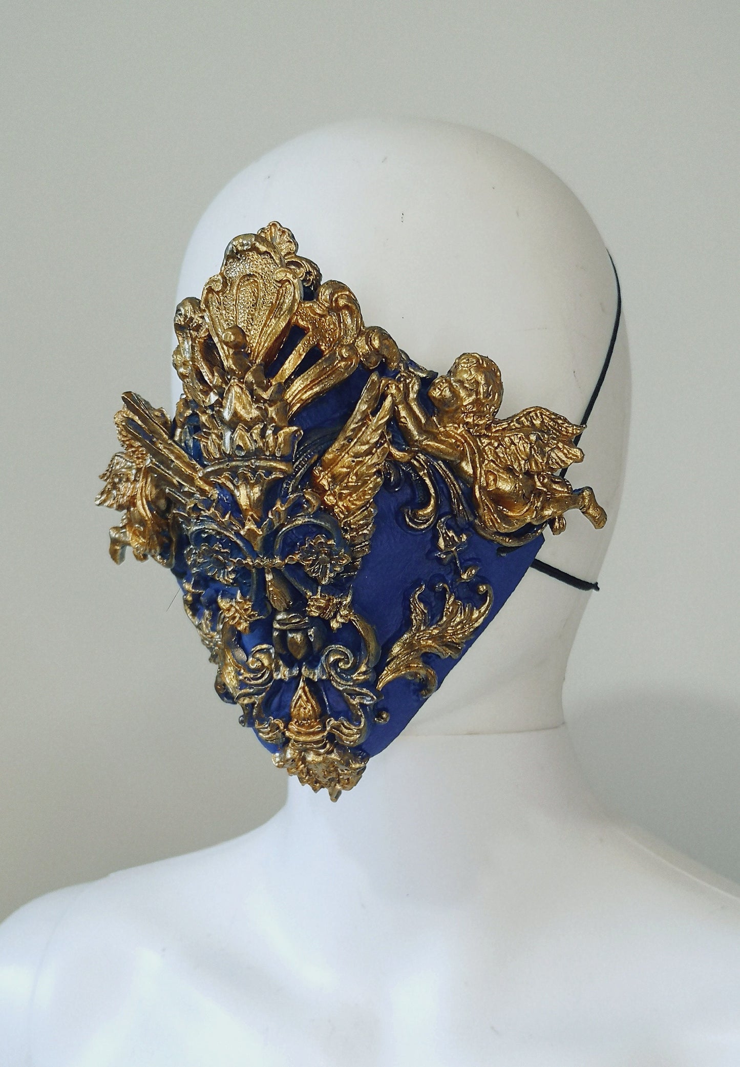 Masque baroque, bijou , rococo couture fashion, marie-antoinette, filigree, Baroque Fantasy Valkyrie masque bouche