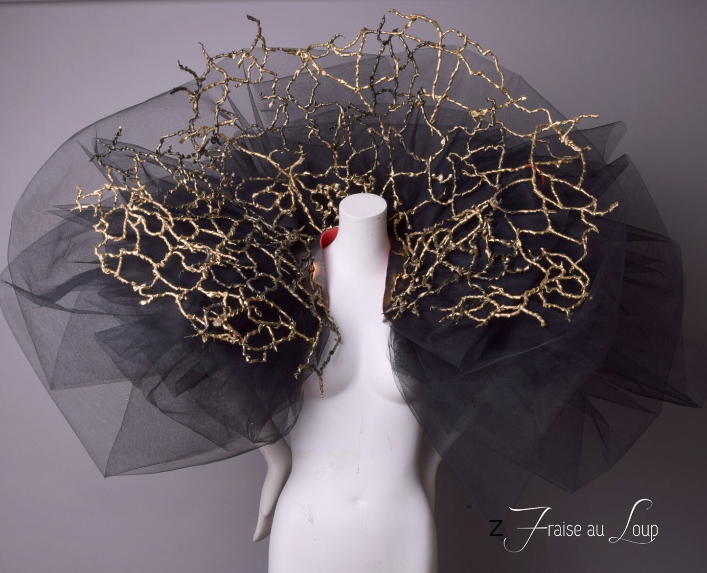 Fraise Avant Garde - Col Fraise Unisex Fraise au Loup - Couture - Dark Beauty - Alternatif - Futuriste - Baroque - Bal Gala Venise