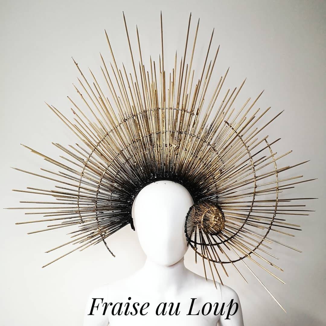 Coiffe Halloween headpiece Reine - Féérique - Beauté - Ange - Dark Beauty - Goth burning Man festival- ready to ship