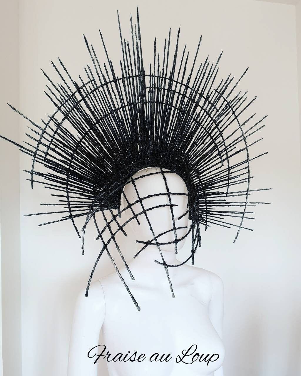 Coiffe Halloween headpiece Reine - Féérique - Beauté - Ange - Dark Beauty - Goth burning Man festival