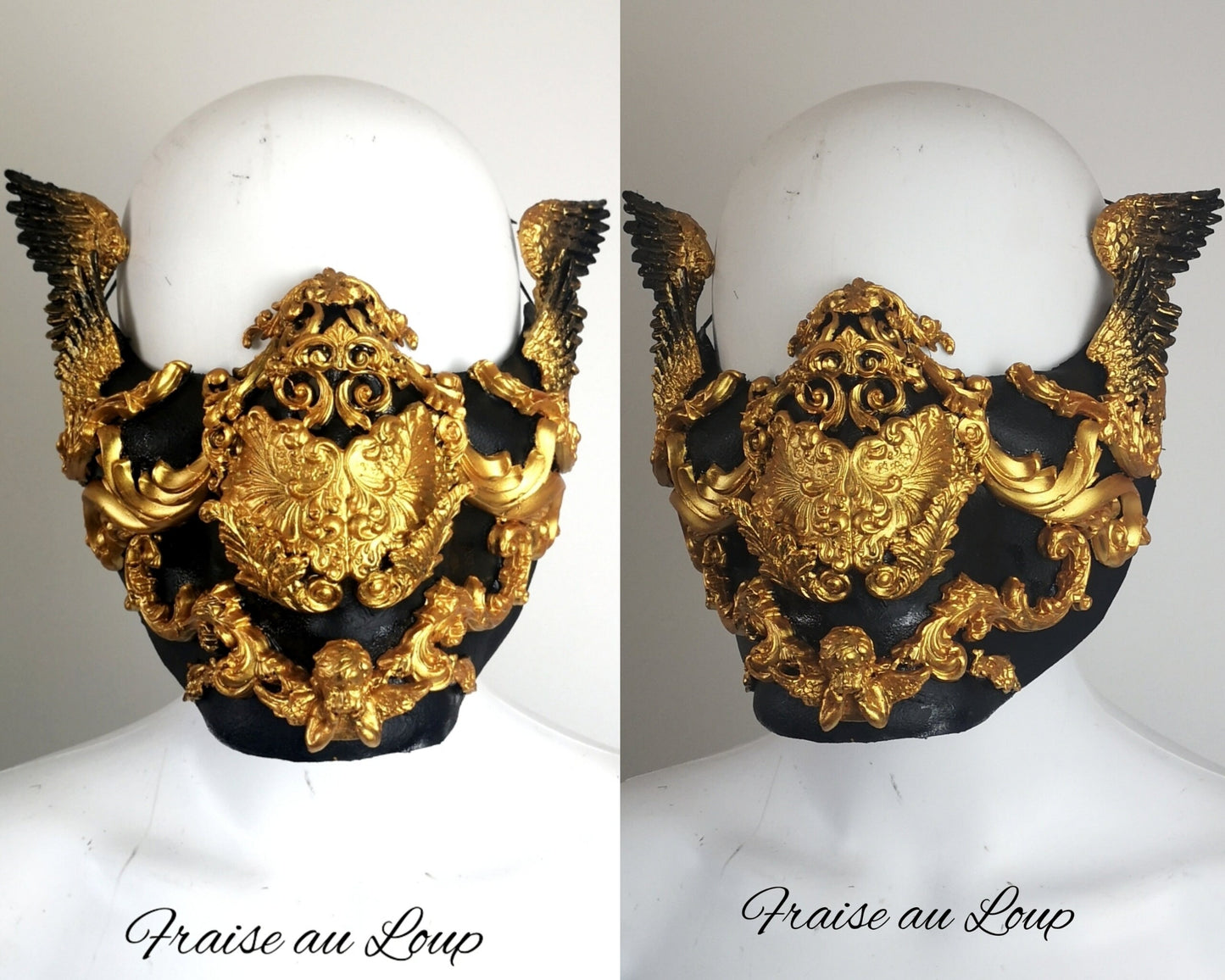 Masque baroque, bijou, rococo couture fashion, marie-antoinette, filigree, Baroque Fantasy Valkyrie Steampunk, anges