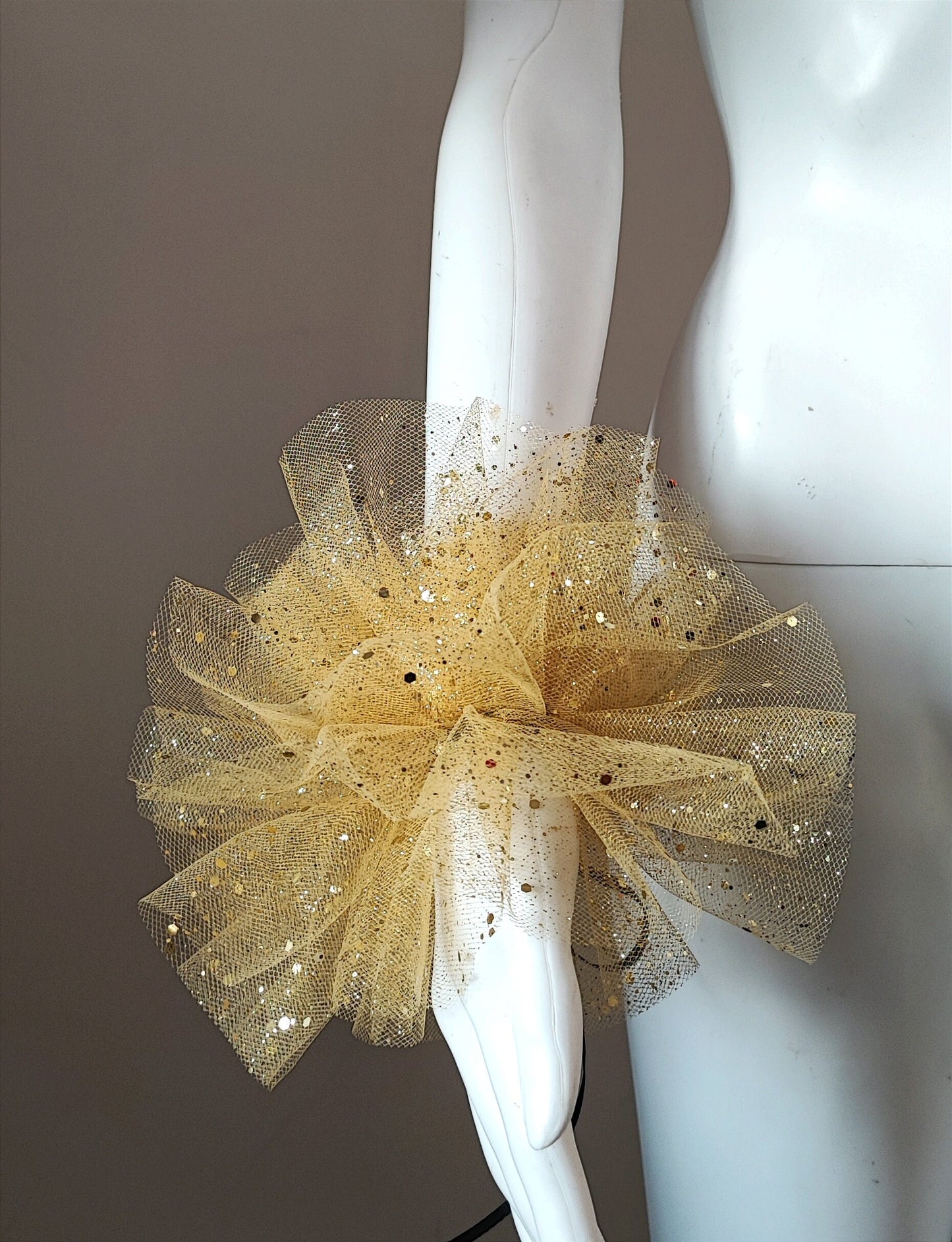 Manchette en tulle Bracelet Poignet en tulle doré pailleté Accessoire de ballet danse Élisabeth