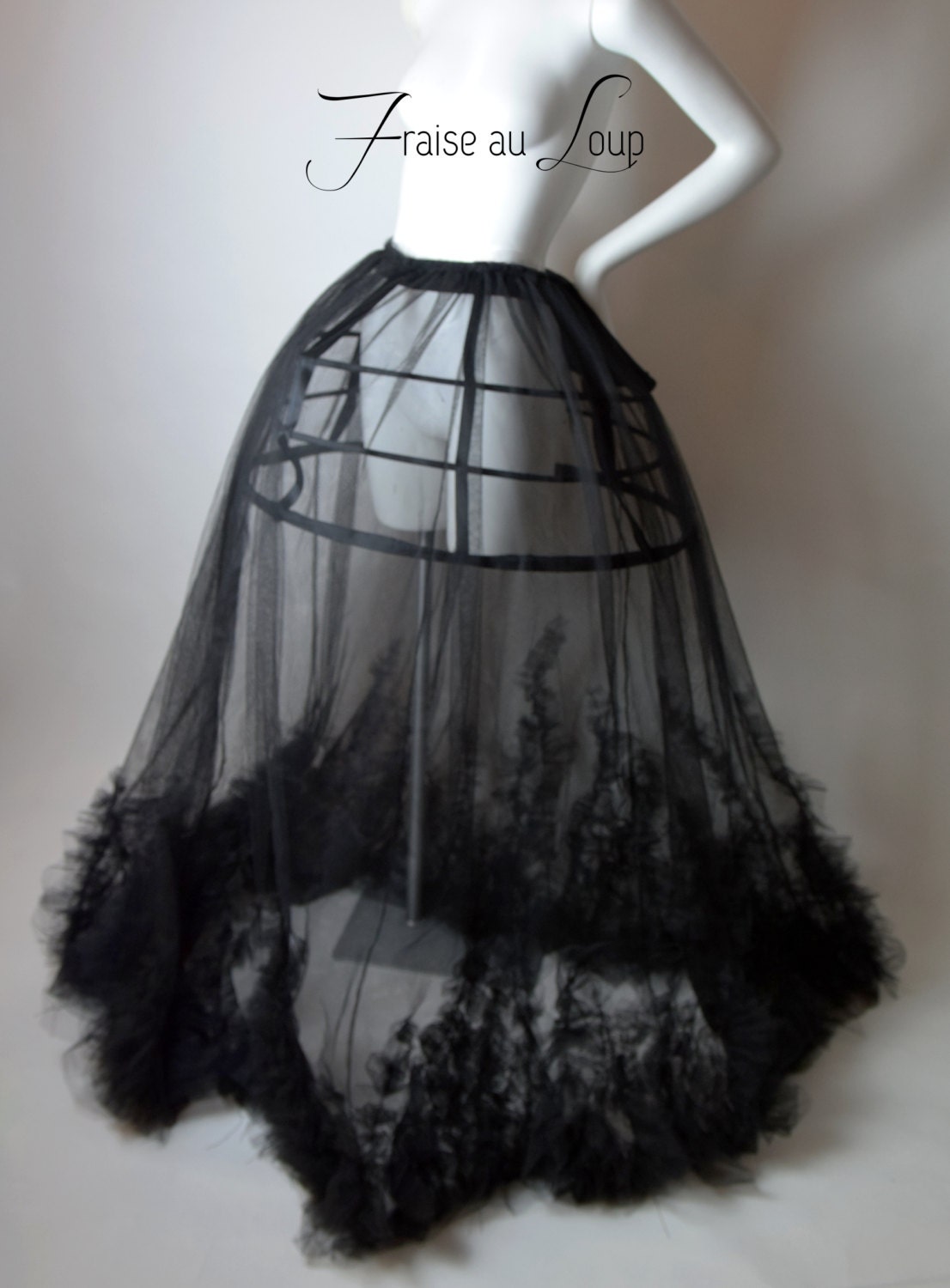 Jupe Fraise au Loup - Cage - Crinoline - Tutu - Mode - Créateur - Rock - Tutu - Dark - Sexy
