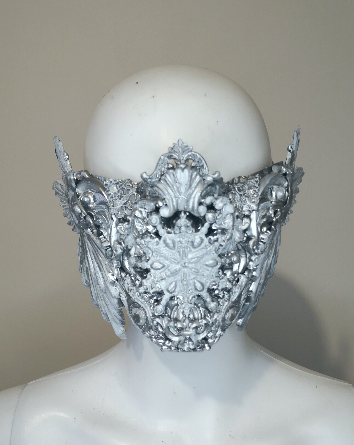 Masque baroque, Frozen, reine des glaces, bijou, rococo couture fashion, marie-antoinette, Baroque Fantasy Valkyrie Steampunk