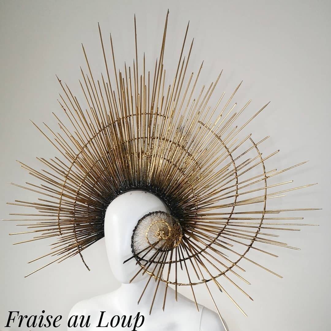 Coiffe Halloween headpiece Reine - Féérique - Beauté - Ange - Dark Beauty - Goth burning Man festival- ready to ship