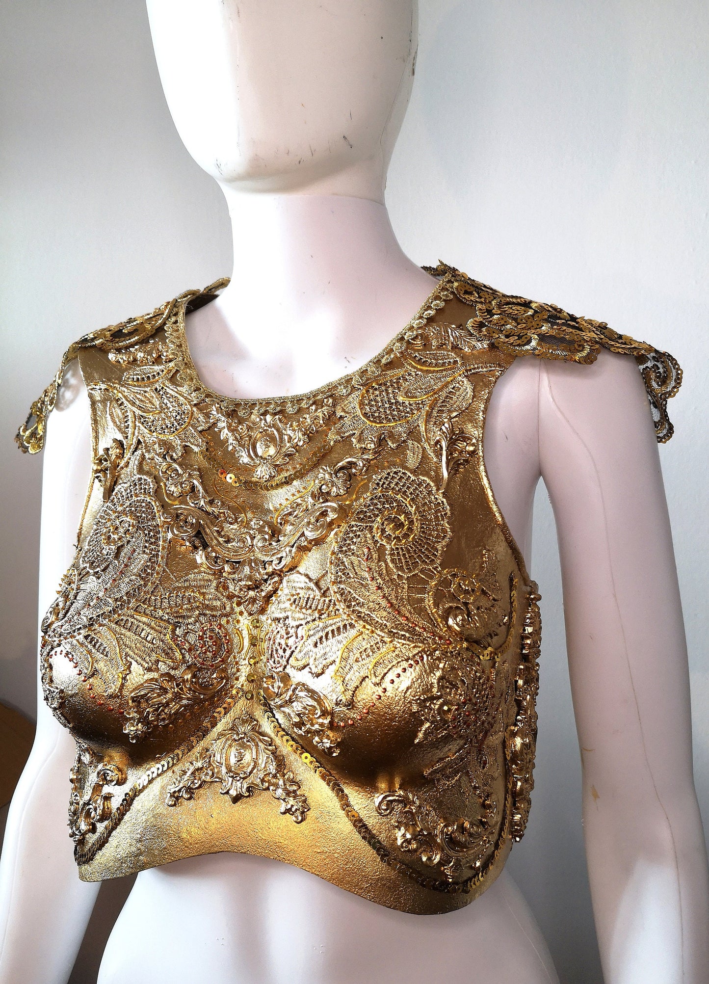 Plastron Armure Fraise au Loup Costumes - Cosplay - Royal - Gold - Breastplate - Fantasy