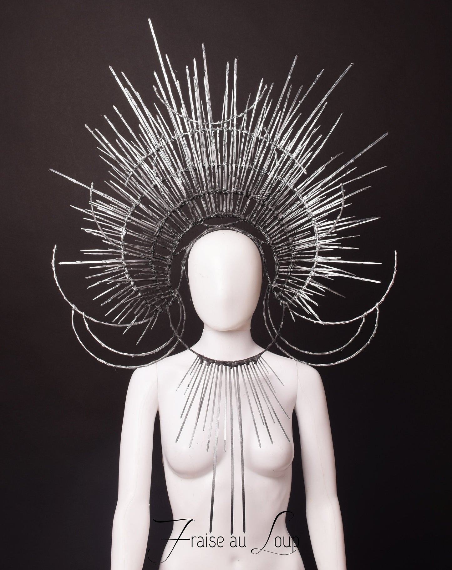 Coiffe headpiece Reine - Féérique - Beauté - cyber futuristic- Dark Beauty - Goth burning Man festival