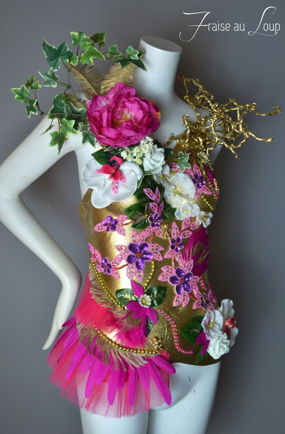 Chloris - Corset Armure - Atelier Fraise au Loup - Féérique - Nature - Fleuri - Princesse - Magique