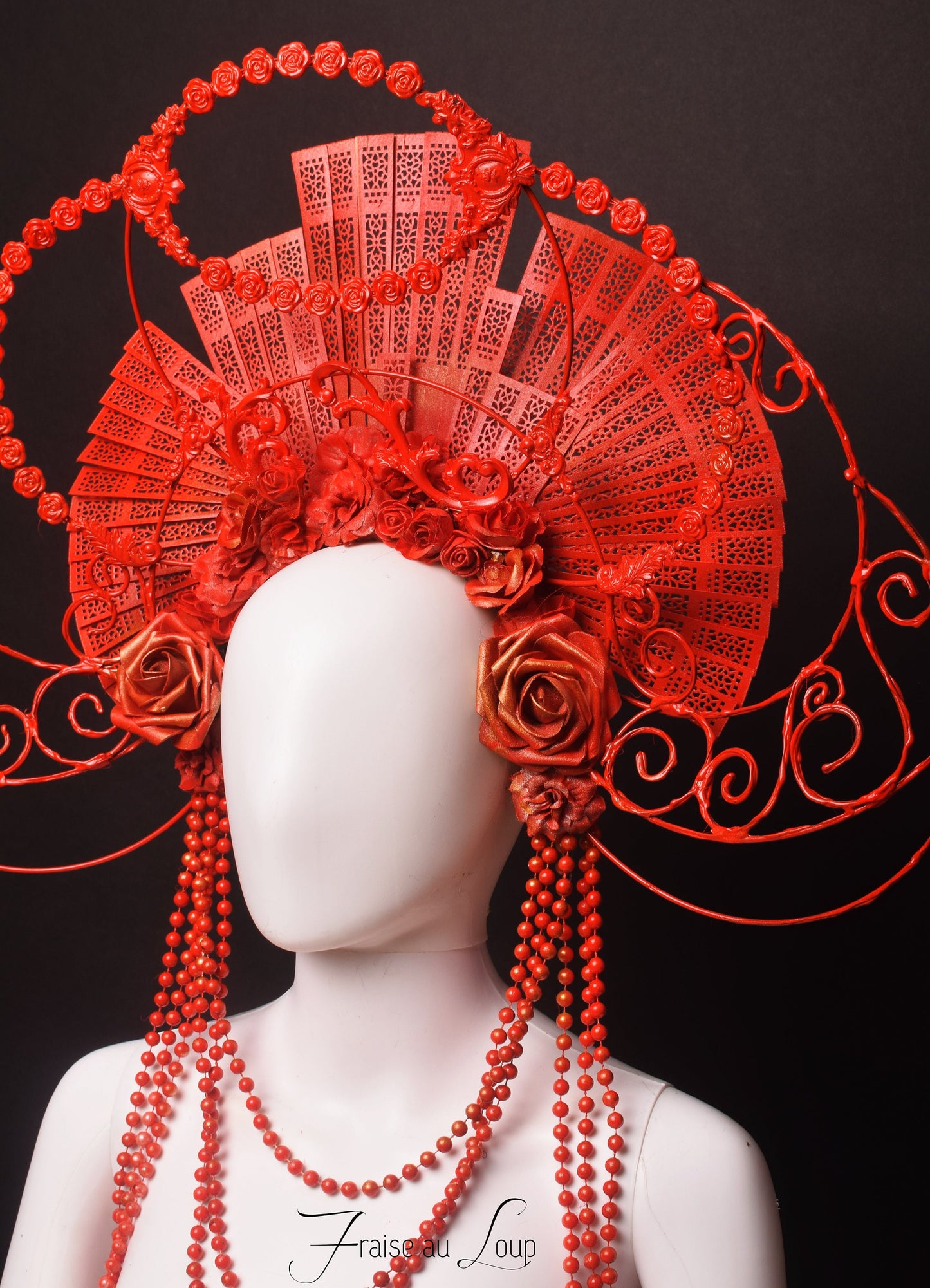 Coiffe headpiece Reine - Féérique - Beauté - Ange - Dark Beauty - Goth burning Man festival- ready to ship