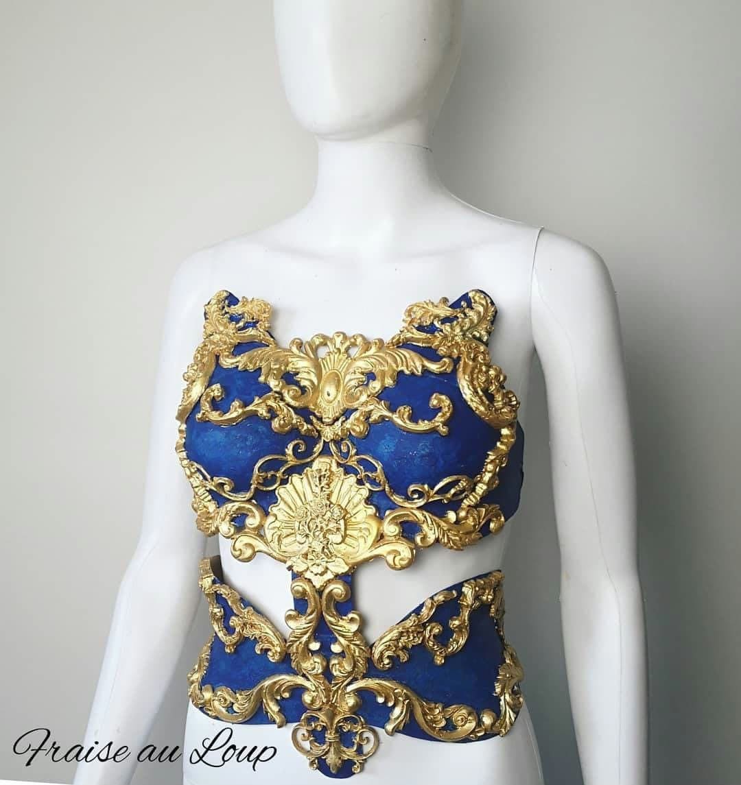 Plastron baroque - Armure worbla - Costume - Création féérique Fraise au Loup - Cosplay