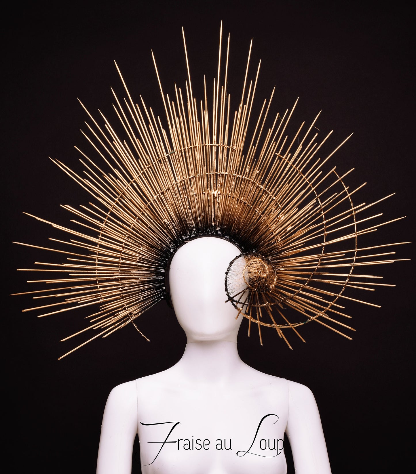 Coiffe Halloween headpiece Reine - Féérique - Beauté - Ange - Dark Beauty - Goth burning Man festival- ready to ship