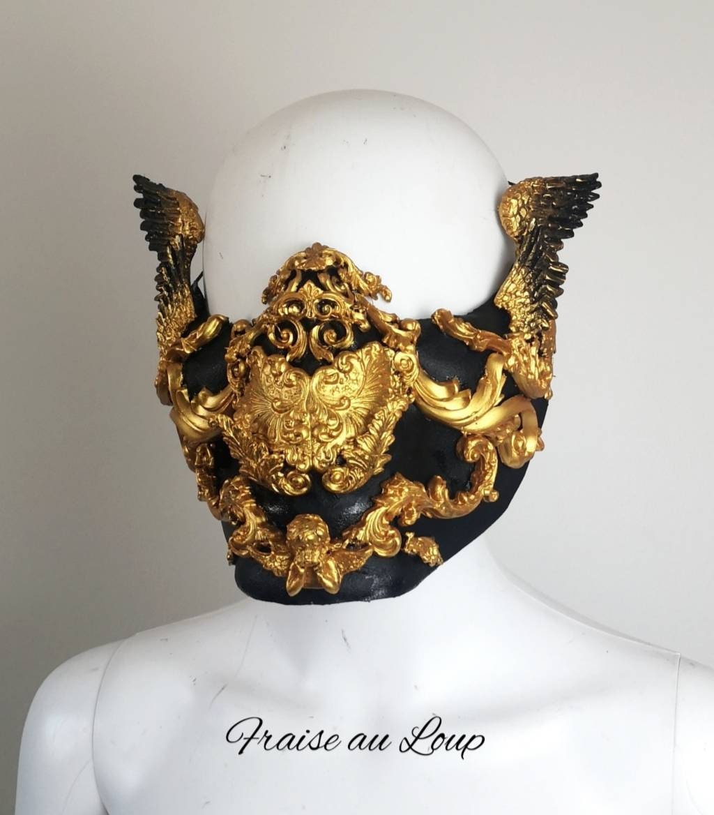 Masque baroque, bijou, rococo couture fashion, marie-antoinette, filigree, Baroque Fantasy Valkyrie Steampunk, anges