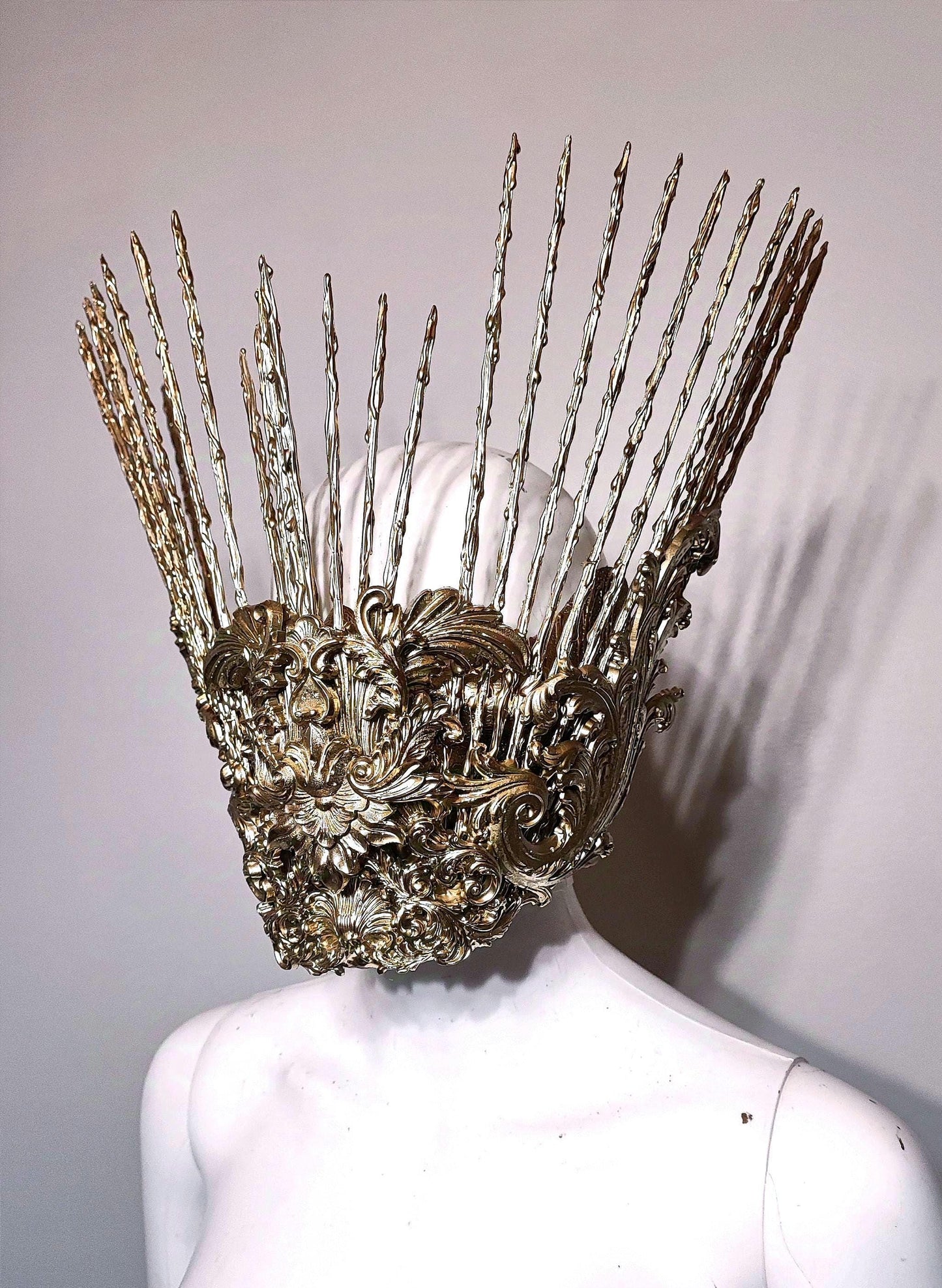 Masque baroque, bijou, rococo couture fashion, filigree, Baroque Fantasy Valkyrie Steampunk