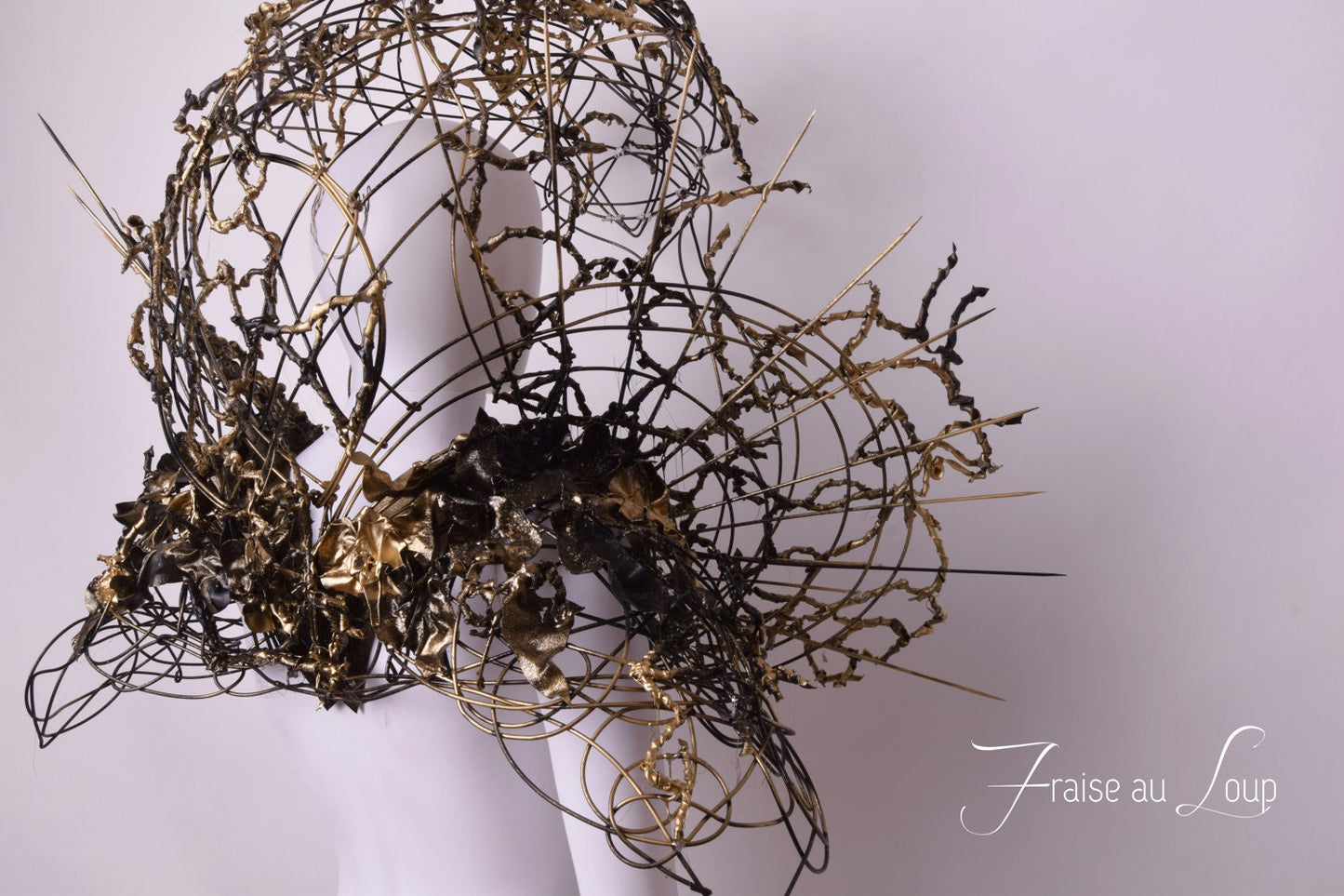 Cage Royal Fantaisie - Cou Col - Reine Maléfique - Unisexe - Dark Beauty - Costume -Headdress - Gala Bal Festival - Fait sur commande
