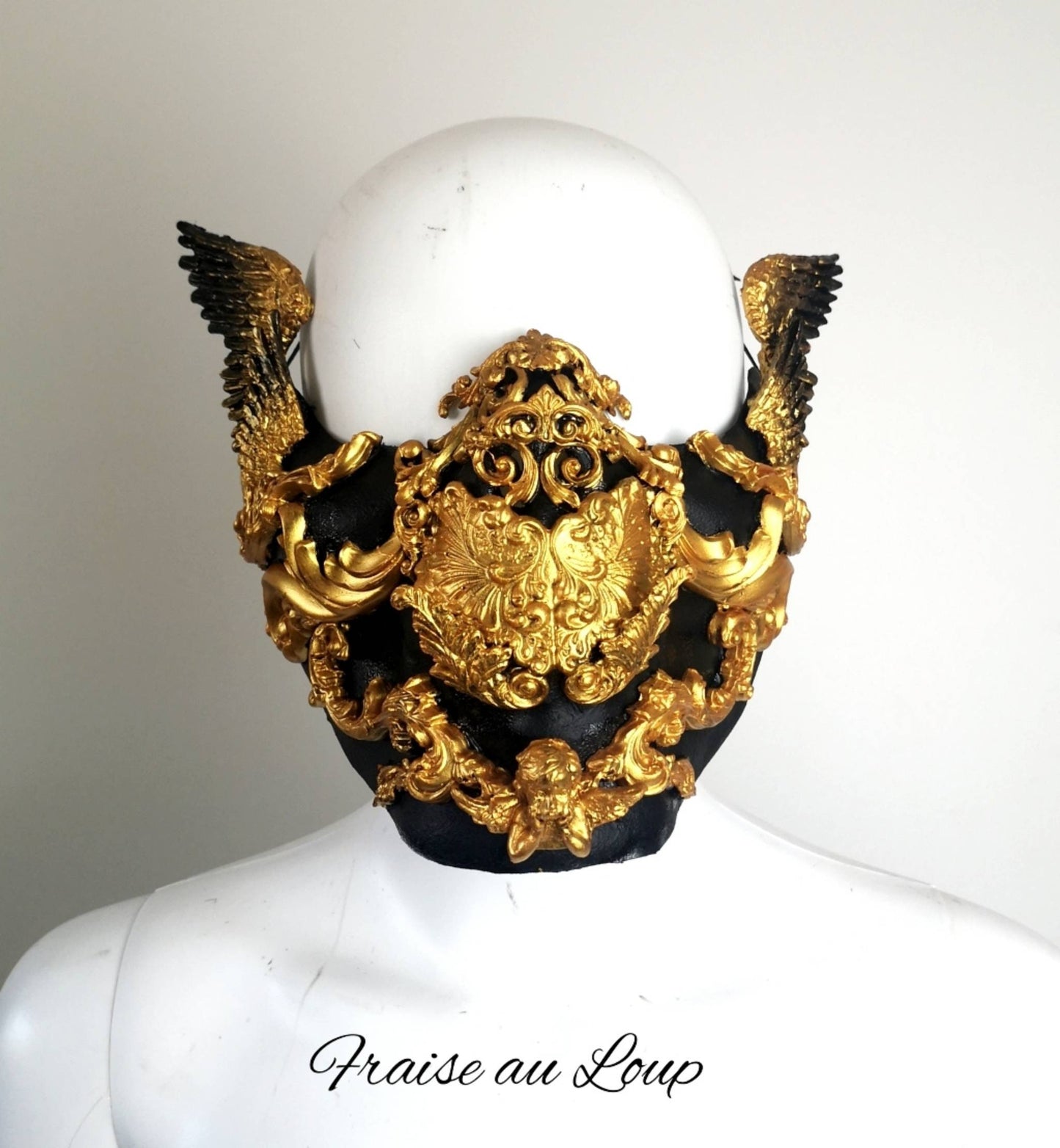 Masque baroque, bijou, rococo couture fashion, marie-antoinette, filigree, Baroque Fantasy Valkyrie Steampunk, anges