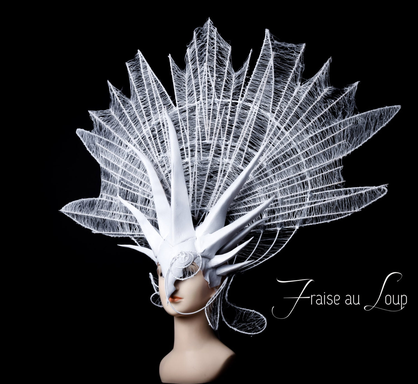 Sibylle blanche - Coiffe "Prêtresse" Fraise au Loup - Reine - Féérique - Beauté - Ange - Valkyrie -