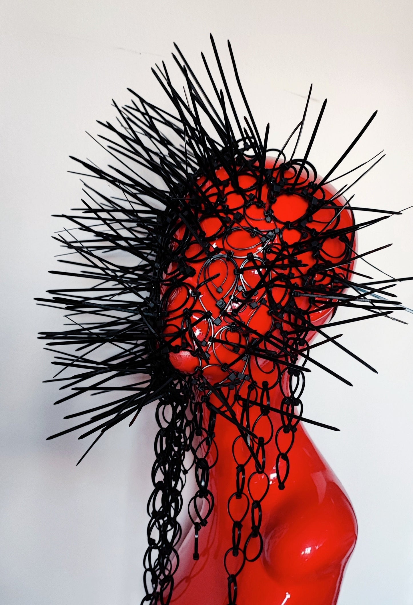 Masque Loup . Fantaisie. Casque gothique. Costume Sorcière. Zip tie. Fait sur commande