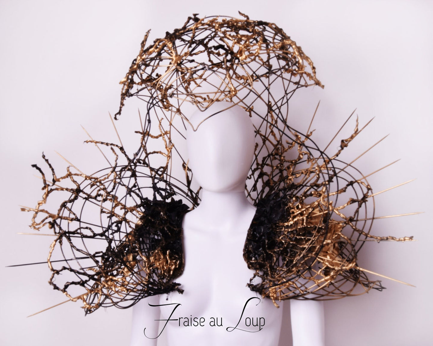 Cage Royal Fantaisie - Cou Col - Reine Maléfique - Unisexe - Dark Beauty - Costume -Headdress - Gala Bal Festival - Fait sur commande