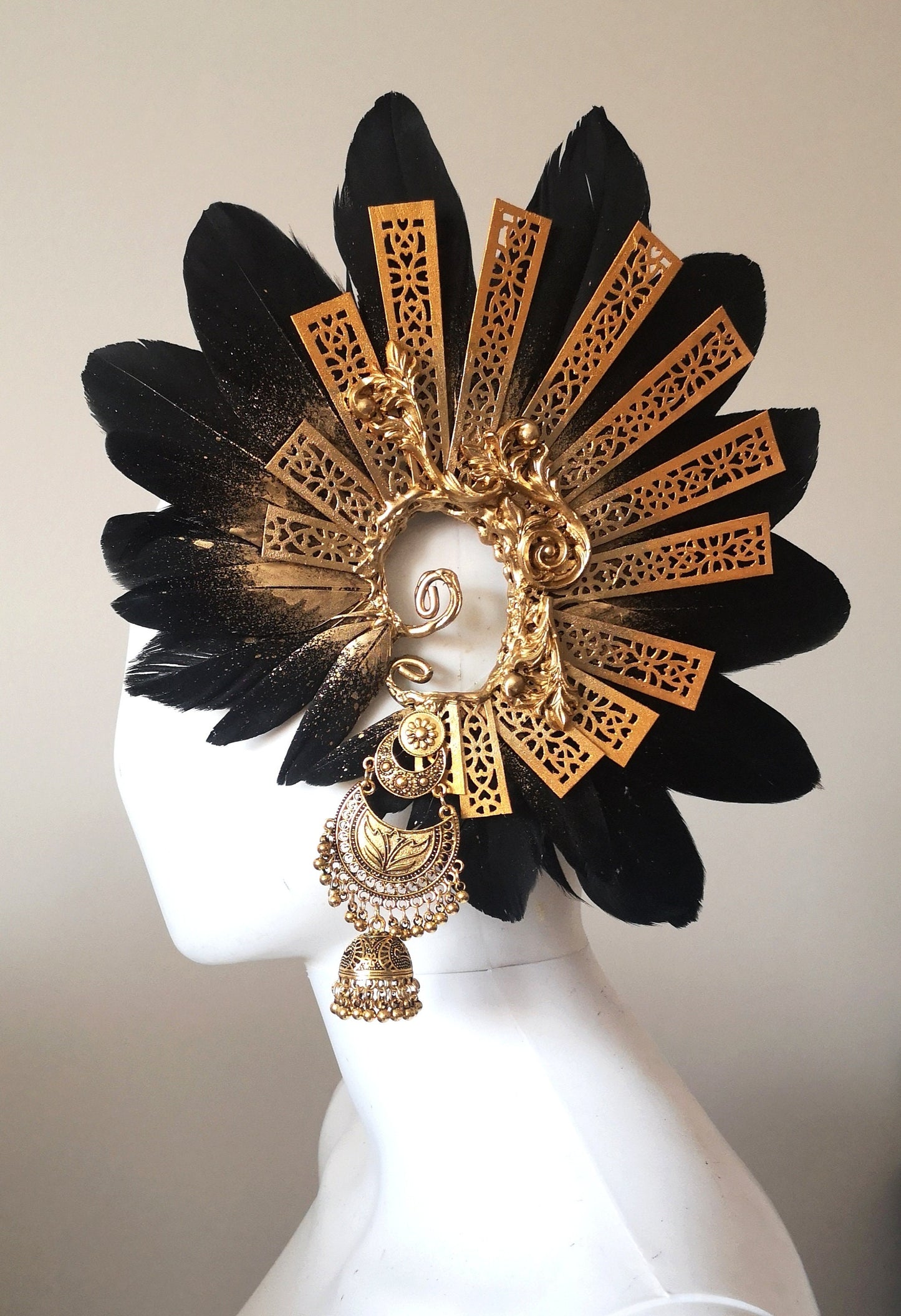 Boucle d'oreille Bijou fantaisie- Bijou plumes-manchette