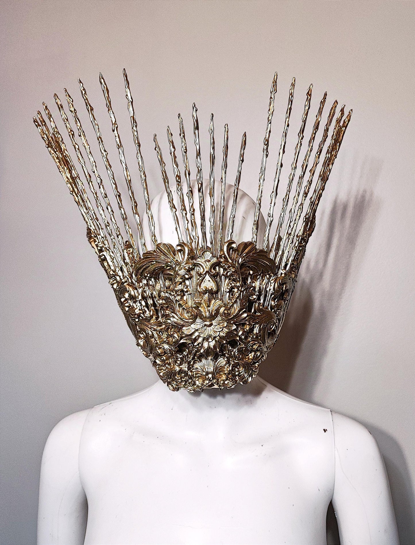 Masque baroque, bijou, rococo couture fashion, filigree, Baroque Fantasy Valkyrie Steampunk