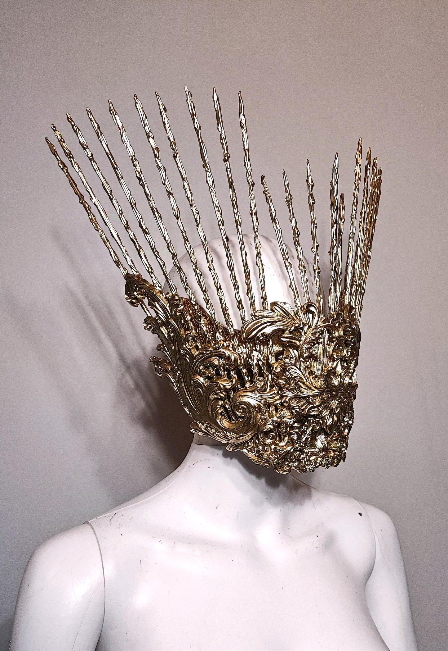 Masque baroque, bijou, rococo couture fashion, filigree, Baroque Fantasy Valkyrie Steampunk
