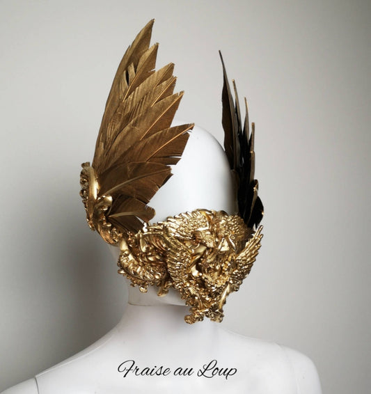 Masque baroque, bijou, rococo couture fashion, marie-antoinette, filigree, Baroque Fantasy Valkyrie Steampunk, anges