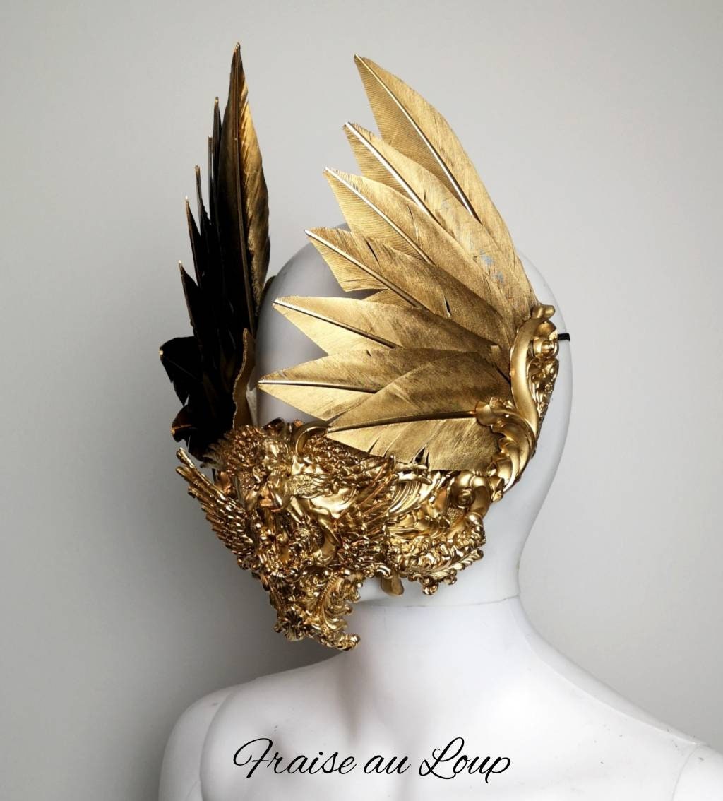 Masque baroque, bijou, rococo couture fashion, marie-antoinette, filigree, Baroque Fantasy Valkyrie Steampunk, anges