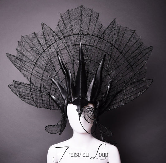 Sibylle - Coiffe "Prêtresse" Fraise au Loup - Reine - Féérique - Beauté - Ange - Dark Beauty - Goth