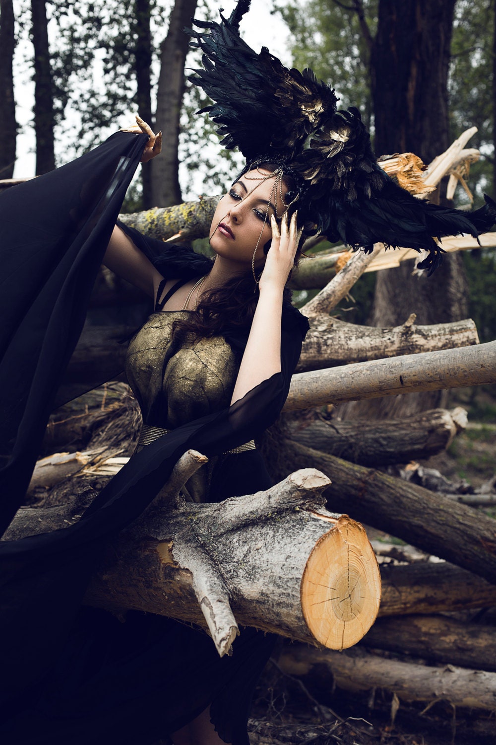 Hermes - Coiffe ailée Fraise au Loup - Valkyrie - Headdress