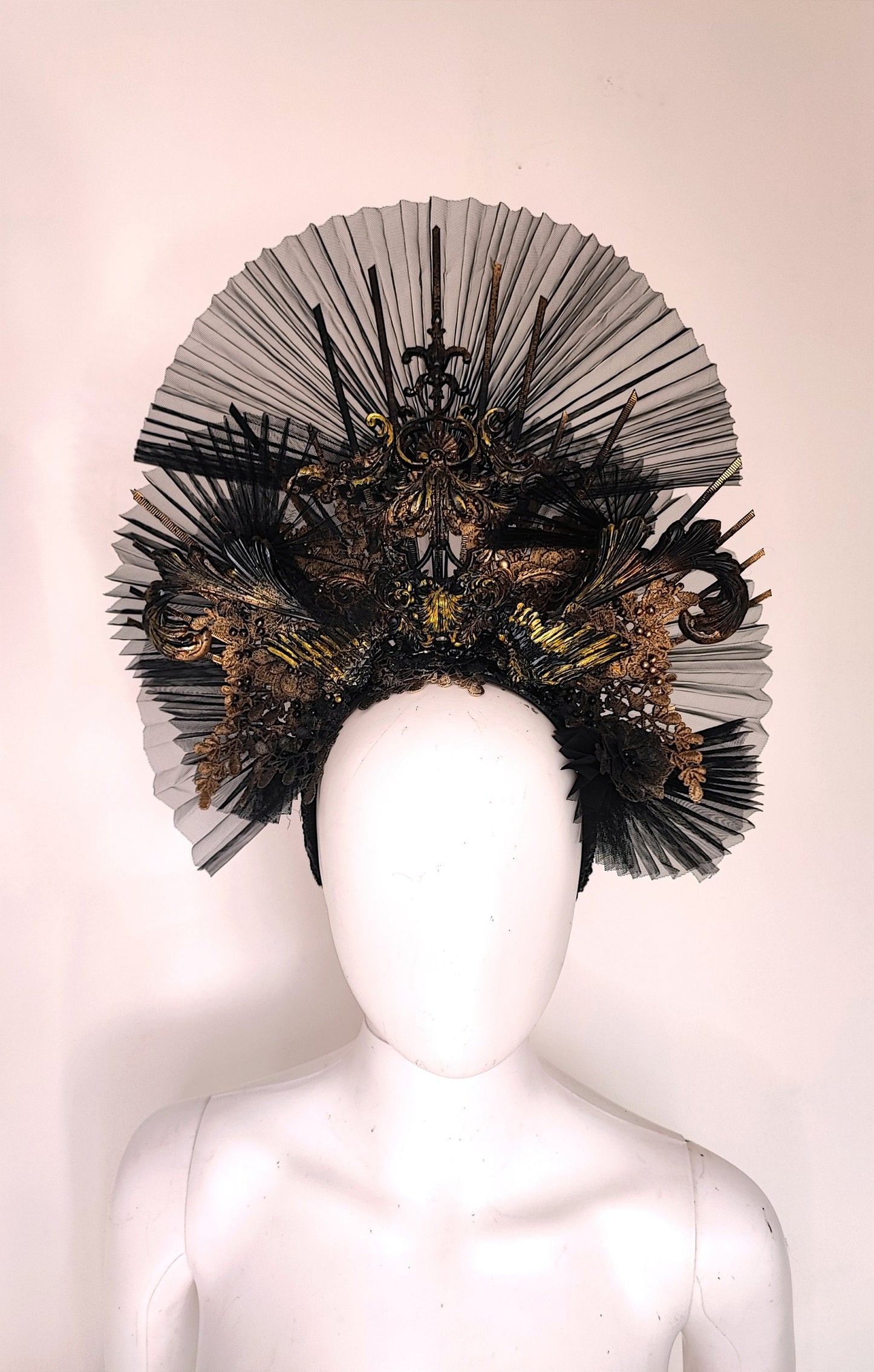 Coiffe halo couronne Céleste, Festival costume, filigranes, bijoudiadème baroque, headband - Met Gala
