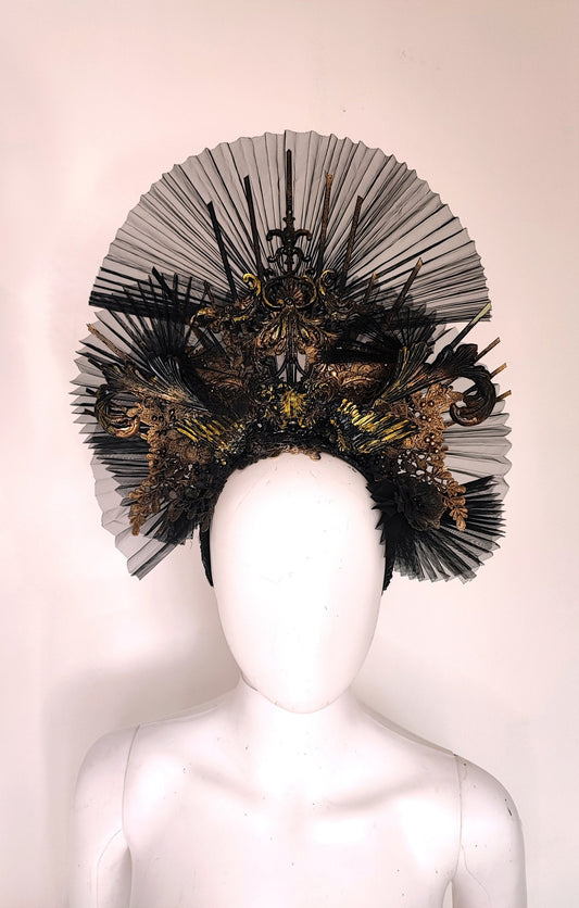 Coiffe halo couronne Céleste, Festival costume, filigranes, bijoudiadème baroque, headband - Met Gala