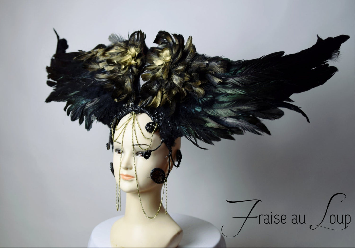 Hermes - Coiffe ailée Fraise au Loup - Valkyrie - Headdress