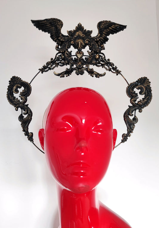 Headpiece coiffe halo - "Fraise au Loup" - Reine - Couronne baroque - Paris - Crown bijou