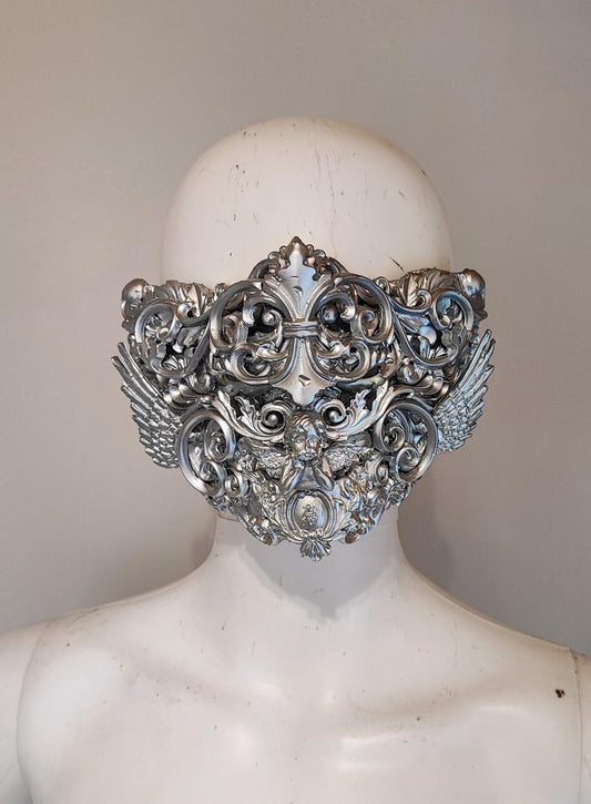 Masque baroque, bijou, rococo couture fashion, marie-antoinette, Baroque Fantasy Valkyrie Steampunk, anges