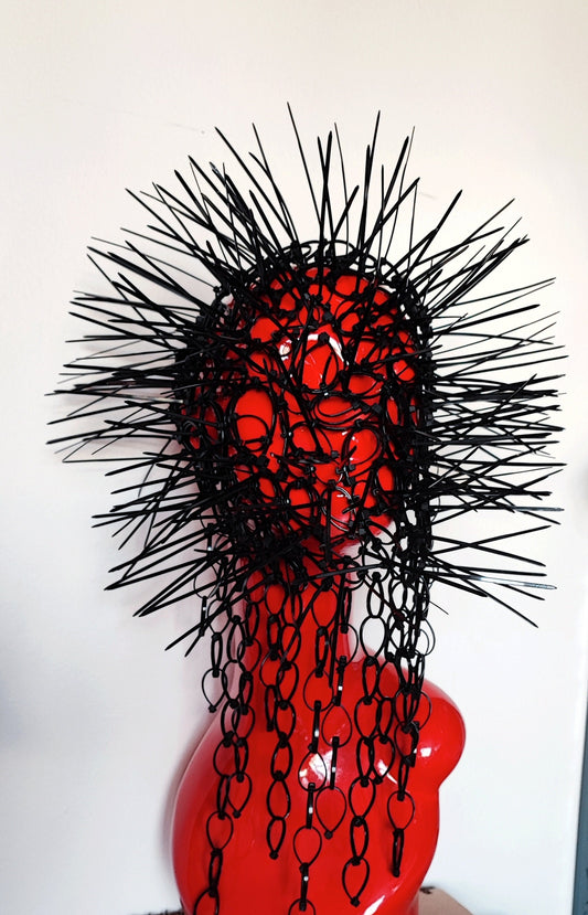 Masque Loup . Fantaisie. Casque gothique. Costume Sorcière. Zip tie.  Fait sur commande