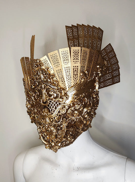 Masque baroque, masque visage. Masque aveugle. bijou, couture fashion, filigree, Baroque Fantasy Valkyrie Steampunk, anges