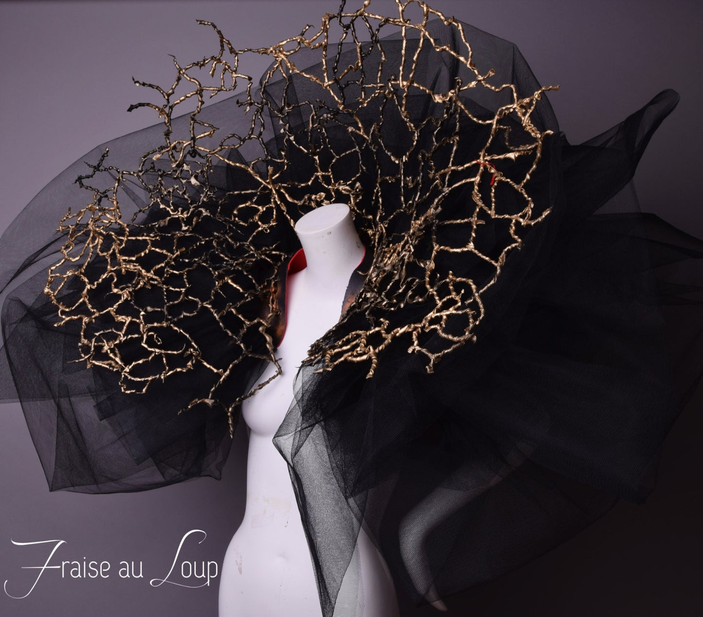 Fraise Avant Garde - Col Fraise Unisex Fraise au Loup - Couture -  Dark Beauty - Alternatif - Futuriste - Baroque - Bal Gala Venise