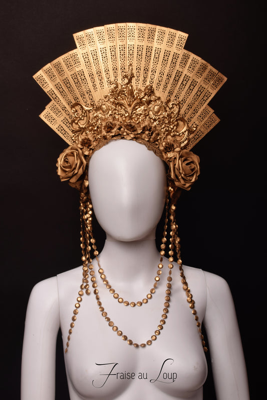 Headpiece coiffe - "Fraise au Loup" - Reine - Couronne - Luxe - Couture - Paris - Crown bijou collier