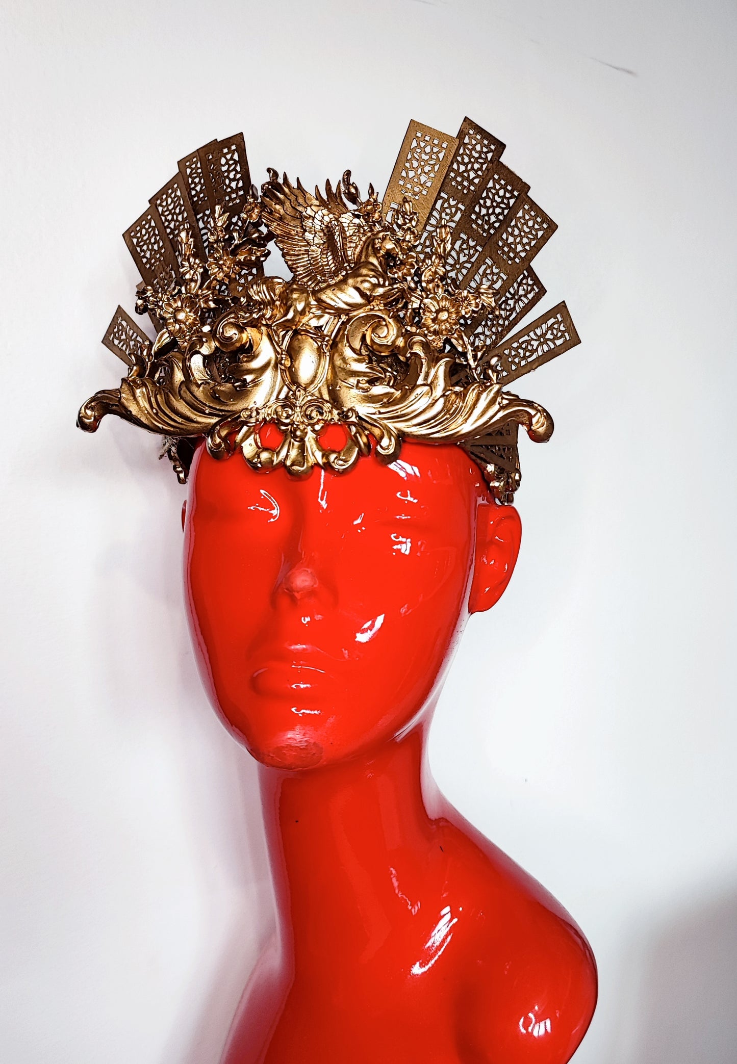 Coiffe halo couronne Céleste, Festival costume, filigranes, diadème baroque, headband - Met Gala