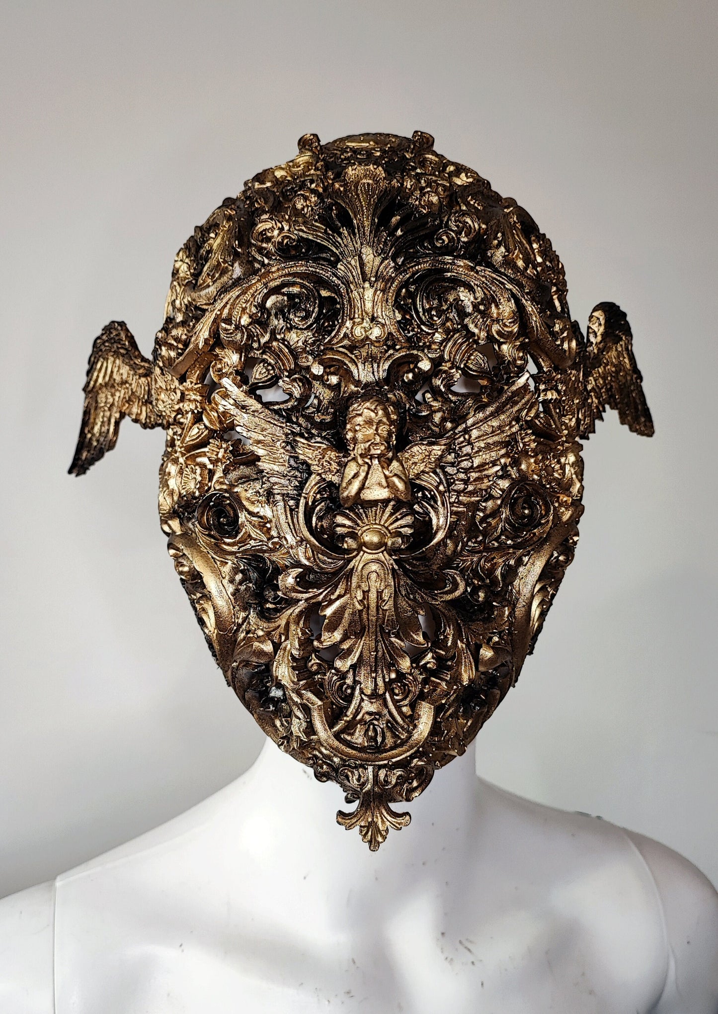 Masque baroque, masque aveugle,bijou, rococo couture fashion, filigree, Baroque Fantasy Valkyrie Steampunk