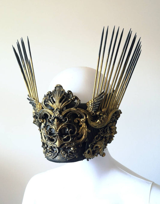 Masque baroque, bijou, rococo couture fashion, marie-antoinette, filigree, Baroque Fantasy Valkyrie Steampunk