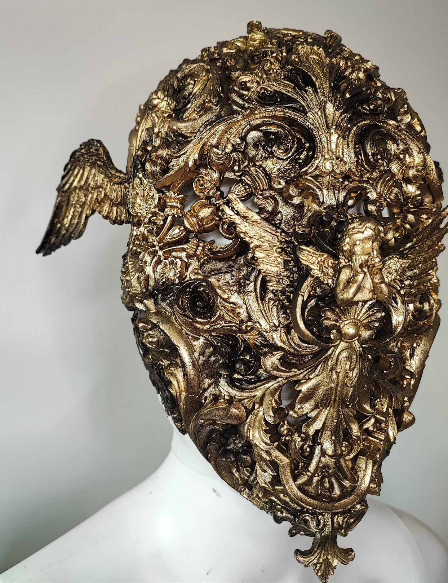 Masque baroque, masque aveugle,bijou, rococo couture fashion, filigree, Baroque Fantasy Valkyrie Steampunk